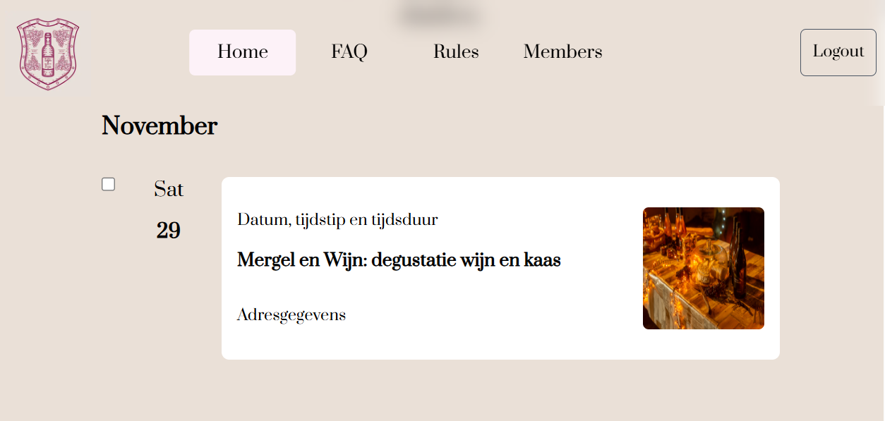 Member-only event page
