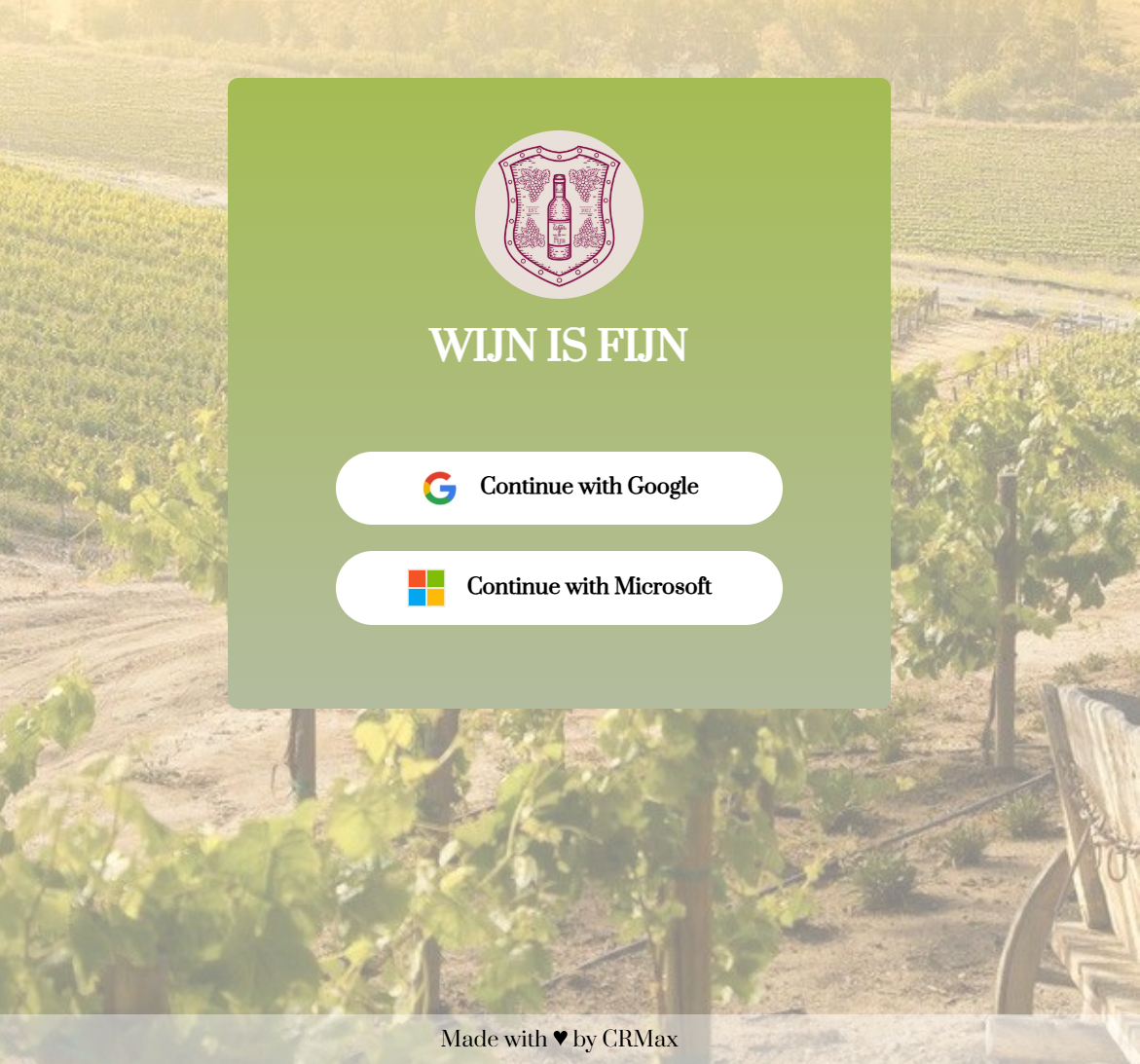 Wine club login authentication